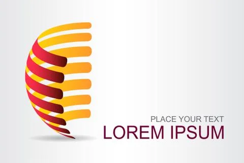 Logo stylized spherical surface with abstract shapes Stock Illustration