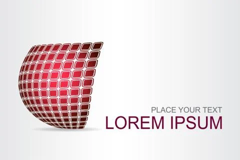 Logo stylized spherical surface with abstract shapes Stock Illustration