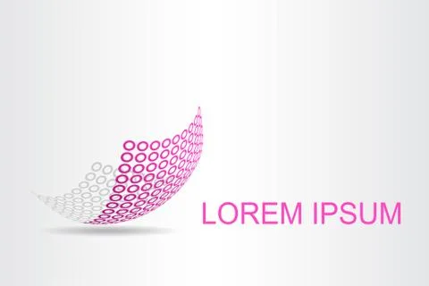 Logo stylized spherical surface with abstract shapes Stock Illustration