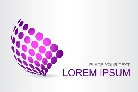 Logo stylized spherical surface with abstract shapes Stock Illustration