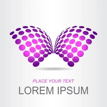 Logo stylized spherical surface with abstract shapes Stock Illustration