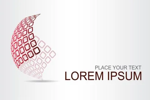 Logo stylized spherical surface with abstract shapes Stock Illustration