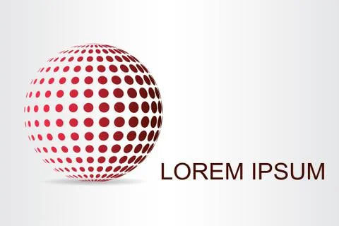 Logo stylized spherical surface with abstract shapes Stock Illustration