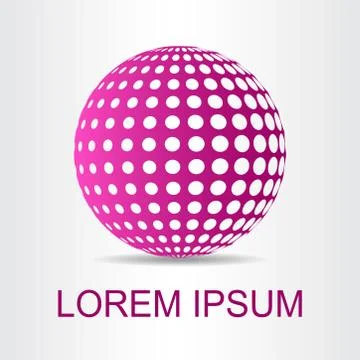 Logo stylized spherical surface with abstract shapes Stock Illustration