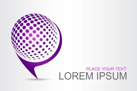 Logo stylized spherical surface with abstract shapes Stock Illustration