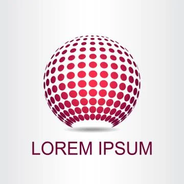Logo stylized spherical surface with abstract shapes Stock Illustration