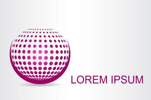 Logo stylized spherical surface with abstract shapes Stock Illustration