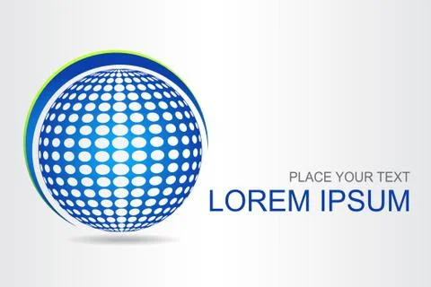 Logo stylized spherical surface with abstract shapes Stock Illustration