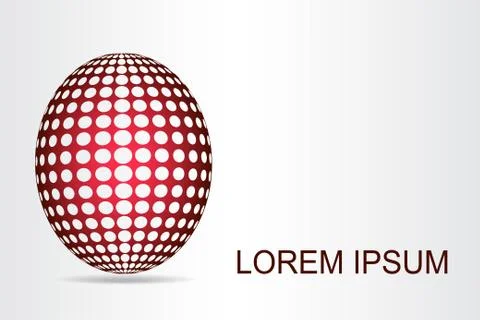 Logo stylized spherical surface with abstract shapes Stock Illustration