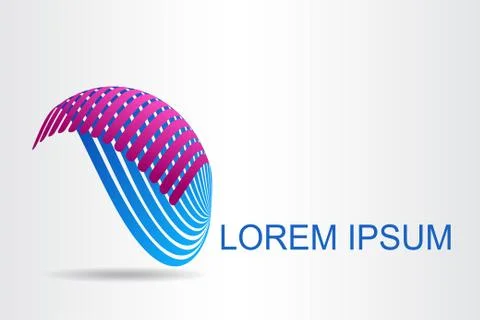 Logo stylized spherical surface with abstract shapes Stock Illustration