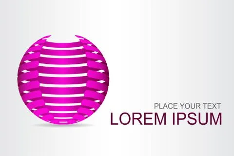 Logo stylized spherical surface with abstract shapes Stock Illustration
