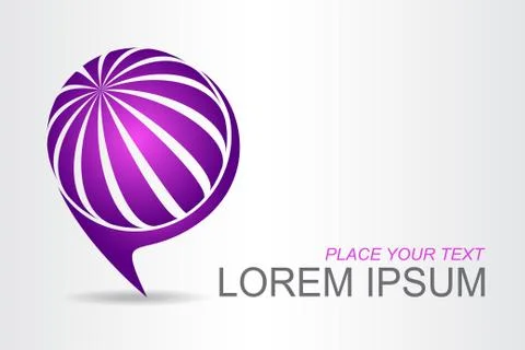 Logo stylized spherical surface with abstract shapes Illustrazione stock