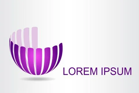 Logo stylized spherical surface with abstract shapes Stock Illustration