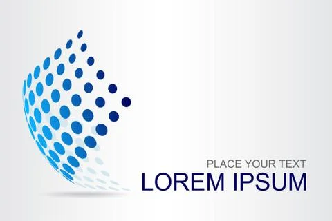 Logo stylized spherical surface with abstract shapes Stock Illustration