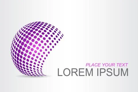 Logo stylized spherical surface with abstract shapes Stock Illustration