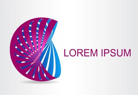 Logo stylized spherical surface with abstract shapes Stock Illustration