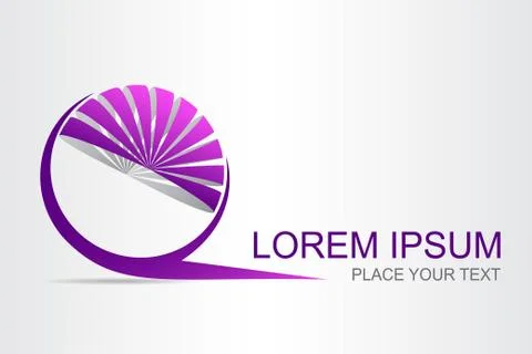 Logo stylized spherical surface with abstract shapes Stock Illustration