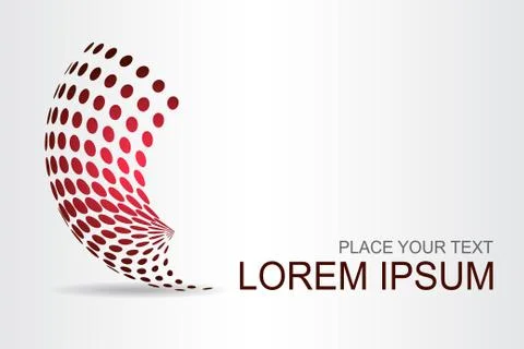 Logo stylized spherical surface with abstract shapes Stock Illustration