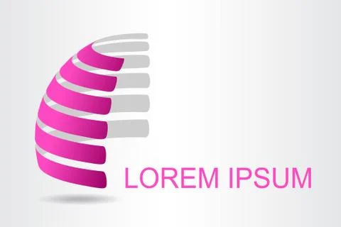 Logo stylized spherical surface with abstract shapes Stock Illustration