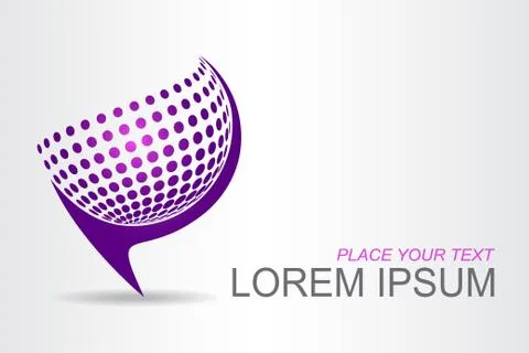 Logo stylized spherical surface with abstract shapes Stock Illustration