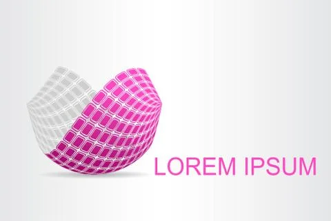 Logo stylized spherical surface with abstract shapes Stock Illustration