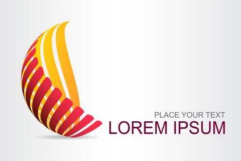 Logo stylized spherical surface with abstract shapes Stock Illustration