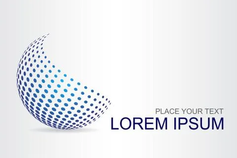 Logo stylized spherical surface with abstract shapes Stock Illustration