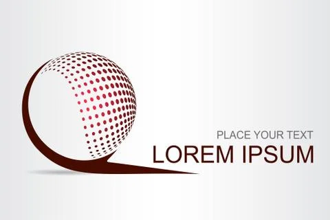 Logo stylized spherical surface with abstract shapes Stock Illustration