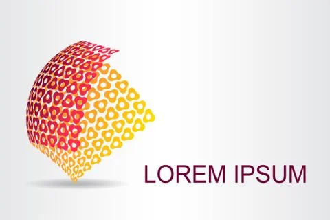 Logo stylized spherical surface with abstract shapes Stock Illustration
