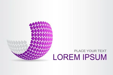Logo stylized spherical surface with abstract shapes Stock Illustration