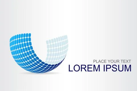Logo stylized spherical surface with abstract shapes Stock Illustration