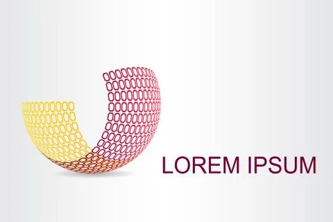 Logo stylized spherical surface with abstract shapes Stock Illustration