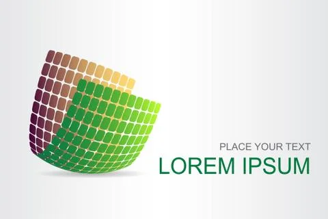 Logo stylized spherical surface with abstract shapes Stock Illustration