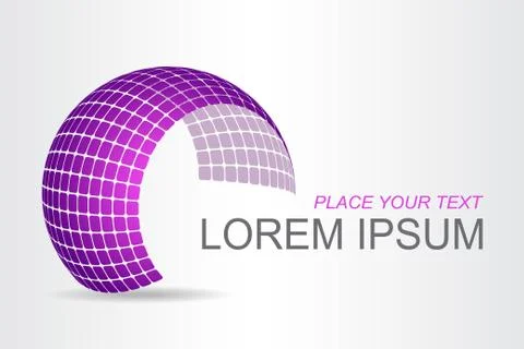 Logo stylized spherical surface with abstract shapes Stock Illustration