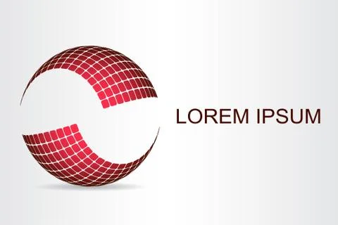 Logo stylized spherical surface with abstract shapes Stock Illustration