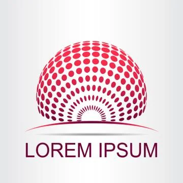 Logo stylized spherical surface with abstract shapes Illustrazione stock