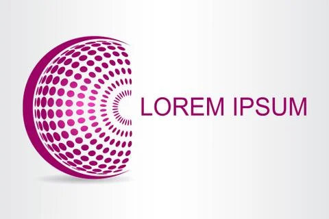 Logo stylized spherical surface with abstract shapes Stock Illustration