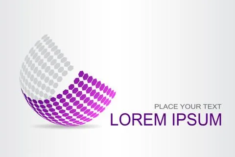 Logo stylized spherical surface with abstract shapes Stock Illustration