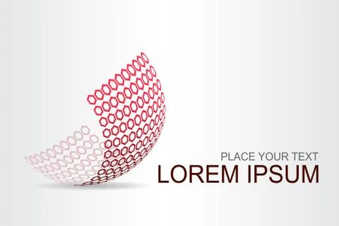 Logo stylized spherical surface with abstract shapes Stock Illustration
