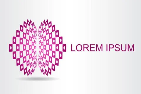 Logo stylized spherical surface with abstract shapes Stock Illustration
