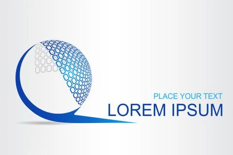 Logo stylized spherical surface with abstract shapes Illustrazione stock