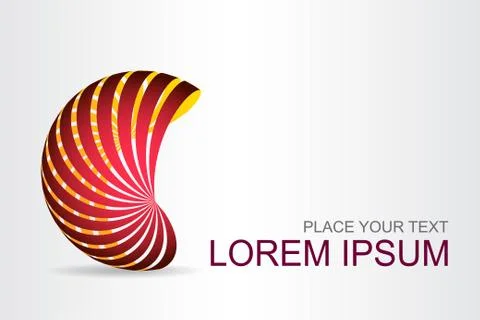 Logo stylized spherical surface with abstract shapes Stock Illustration