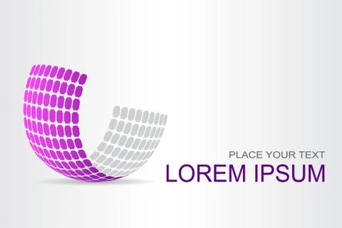 Logo stylized spherical surface with abstract shapes Stock Illustration