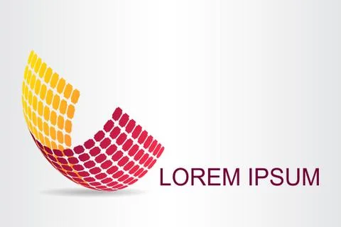 Logo stylized spherical surface with abstract shapes Stock Illustration