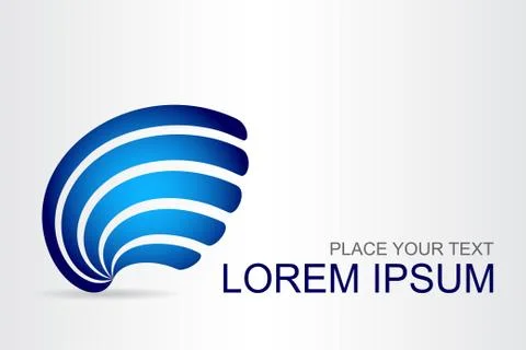 Logo stylized spherical surface with abstract shapes Stock Illustration