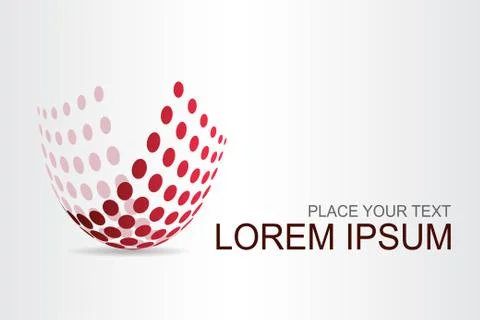 Logo stylized spherical surface with abstract shapes Stock Illustration
