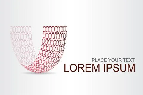 Logo stylized spherical surface with abstract shapes Stock Illustration