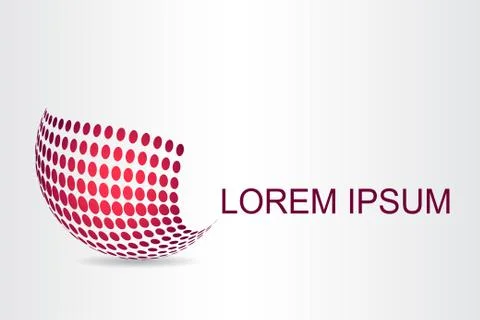 Logo stylized spherical surface with abstract shapes Stock Illustration