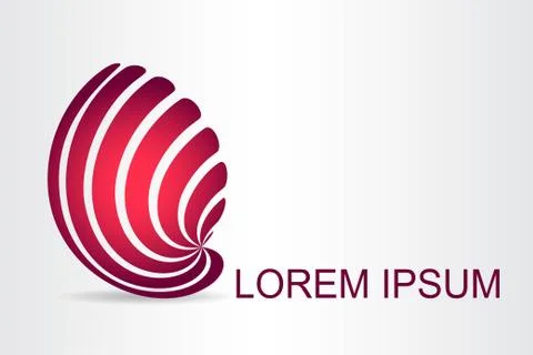 Logo stylized spherical surface with abstract shapes Stock Illustration