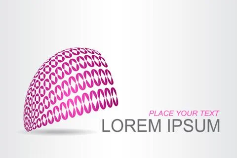Logo stylized spherical surface with abstract shapes Stock Illustration